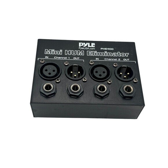 Pyle Other - Pyle PHE400 Mini Hum Eliminator Black Two-Channel Compact Noise Filter TESTED